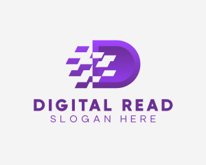 Digital Pixel Letter D  logo design