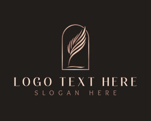 Feather - Pen Quill Feather logo design