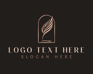 Fountain Pen - Pen Quill Feather logo design