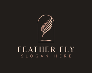 Pen Quill Feather logo design