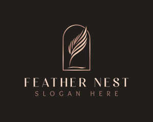 Pen Quill Feather logo design