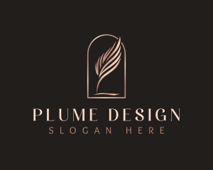 Plume - Pen Quill Feather logo design