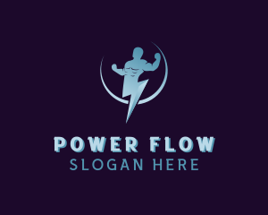 Human Power Lightning logo design