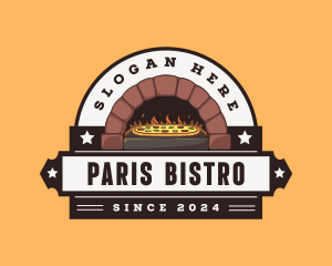 Retro Pizza Brick Oven logo design