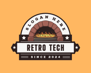 Retro Pizza Brick Oven logo design