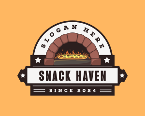 Retro Pizza Brick Oven logo design