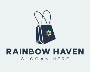 Rainbow Shopping Bag logo design