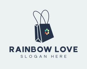 Rainbow Shopping Bag logo design