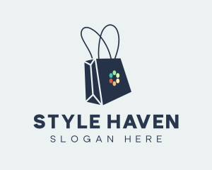 Shop - Rainbow Shopping Bag logo design