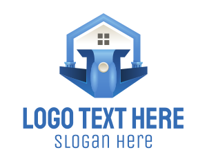 Stage - Blue House Podium logo design