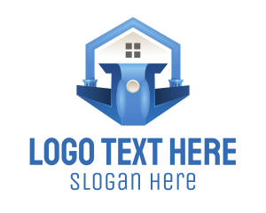 Blue House Podium logo design