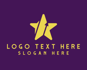 Entertainment - Gold Star Arrow logo design