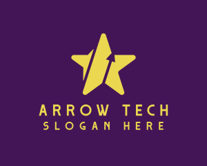 Gold Star Arrow logo design