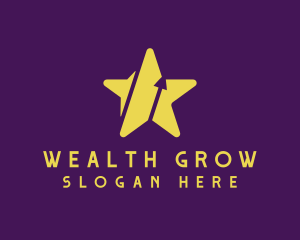 Gold Star Arrow logo design