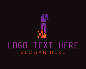 Letter I - Pixel Letter I Studio logo design