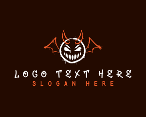 Horns - Creepy Devil Graffiti logo design