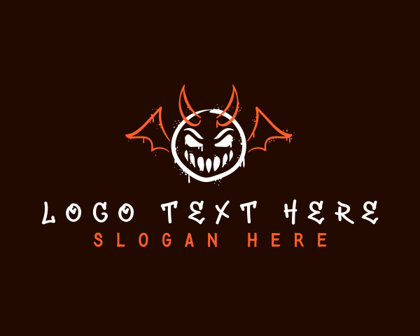 Halloween - Creepy Devil Graffiti logo design