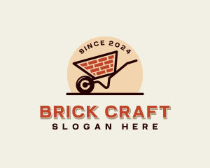 Brickwork - Brick Mason Wheelbarrow logo design