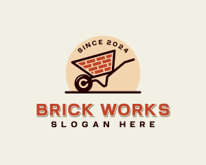 Brick - Brick Mason Wheelbarrow logo design