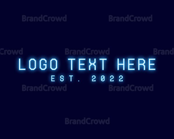 Blue Neon Wordmark Logo