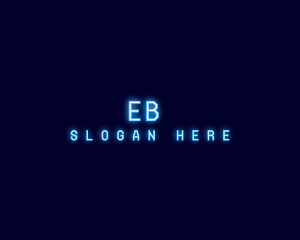 Blue Neon Wordmark Logo
