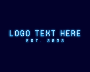 High Tech - Blue Neon Wordmark logo design