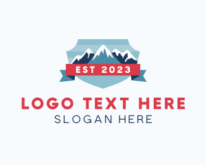 Tourist - Mountain Shield Summit logo design