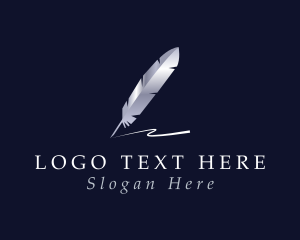 Calligrapher - Writer Quill Journal logo design