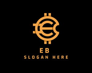 Bitcoin Currency Letter E Logo