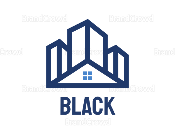 Blue Building House Logo
