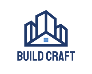 Blue Building House logo design