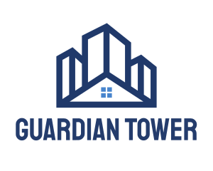 Blue Building House logo design