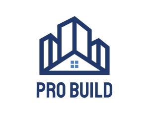 Blue Building House logo design