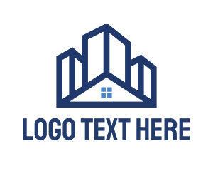 Blue Building House logo design
