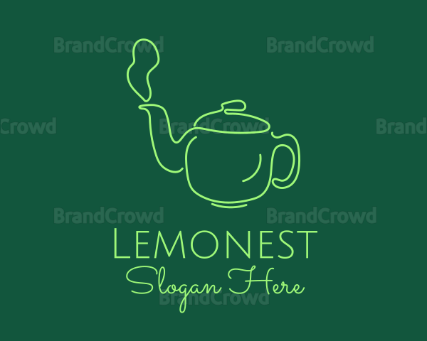 Green Teapot Tea Kettle Logo