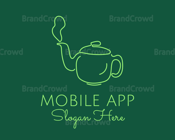 Green Teapot Tea Kettle Logo