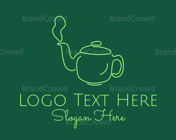 Green Teapot Tea Kettle Logo