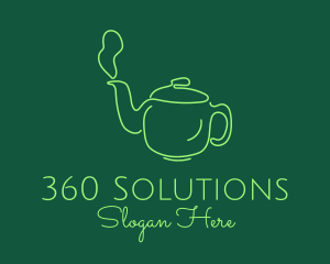 Green Teapot Tea Kettle logo design