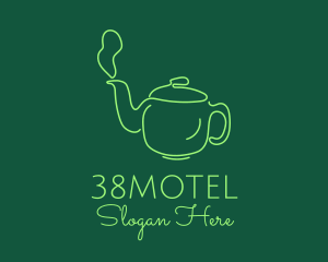 Green Teapot Tea Kettle logo design