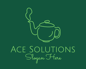 Green Teapot Tea Kettle logo design