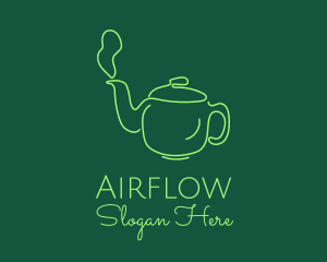 Green Teapot Tea Kettle logo design