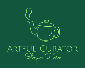 Green Teapot Tea Kettle logo design