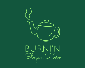 Green Teapot Tea Kettle logo design