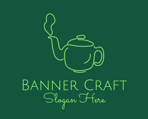 Green Teapot Tea Kettle logo design