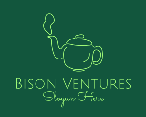 Green Teapot Tea Kettle logo design