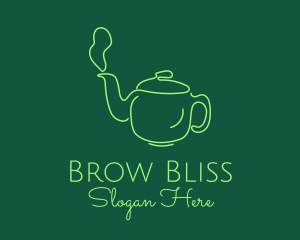 Green Teapot Tea Kettle logo design