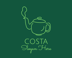 Green Teapot Tea Kettle logo design