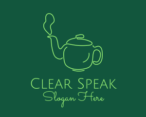 Green Teapot Tea Kettle logo design