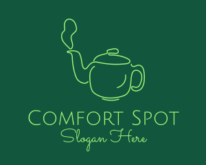 Green Teapot Tea Kettle logo design