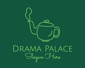 Green Teapot Tea Kettle logo design